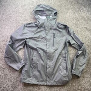 LL Bean Trail Model Graphite Rain Jacket Mens Hooded Full Zip Waterproof Small